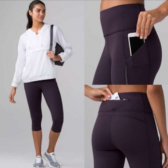 Lululemon Pace Perfect Crop (17") Boysenberry Size 4 - Picture 2 of 9